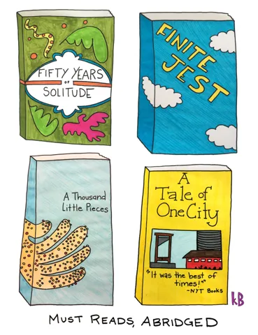 We see classic novels "abridged" by having the numerical value in their titles shortened - Infinite Jest to Finite Jest, 100 Years of Solitude to 50 Years, A Million Little Pieces to A Thousand, and A Tale of 2 Cities to A tale of 1 City